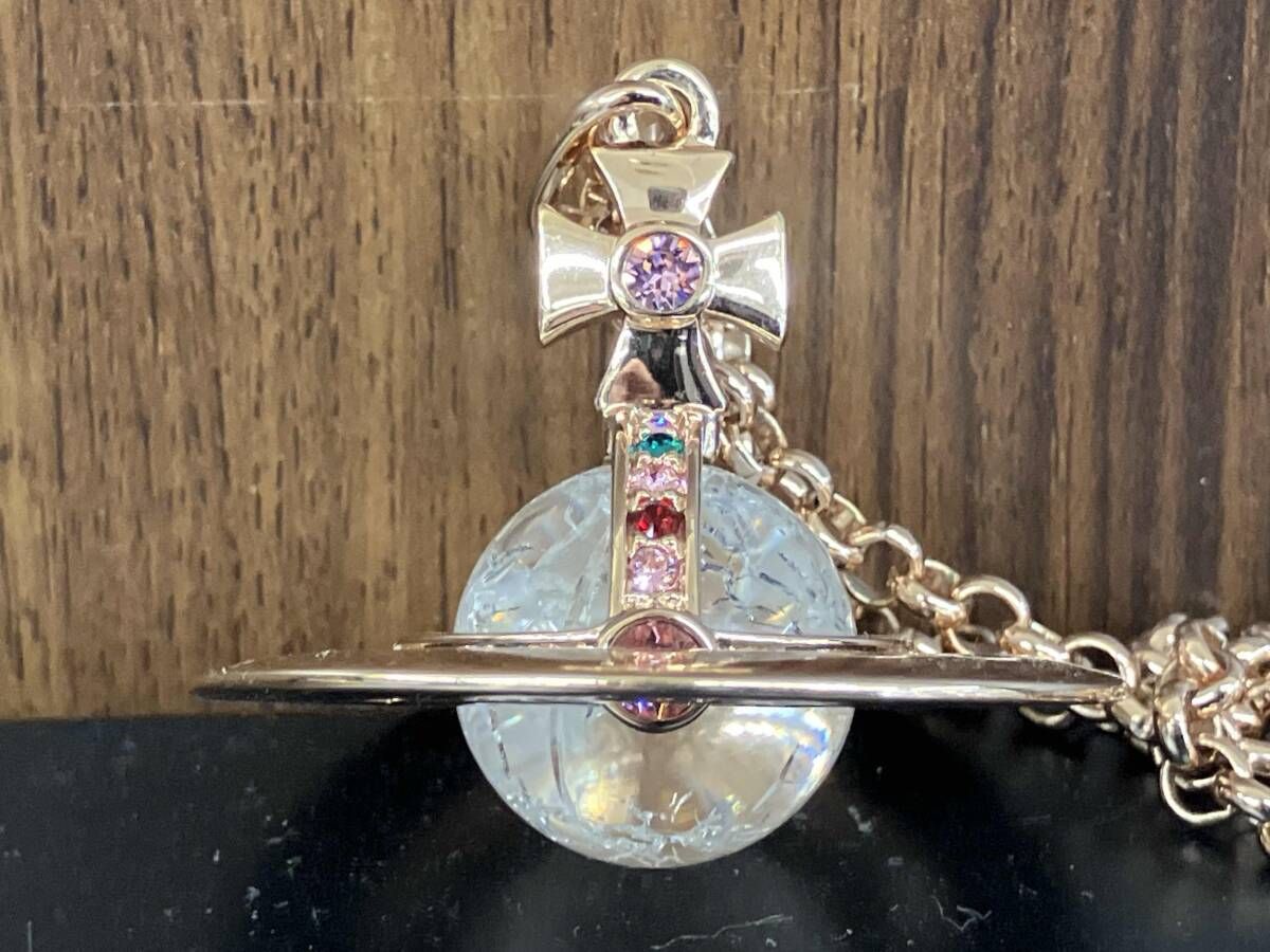 Junk Vivienne Westwood Vivienne Westwood Small Orb Pendant Necklace Pink Gold SMALL ORB PENDANT
