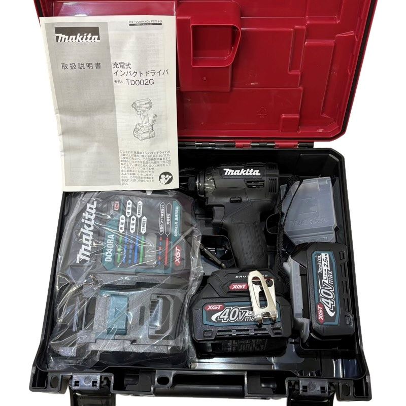 makita マキタ 充電式インパクトドライバ TD002GRDXB 40Vmax ブラック バッテリー BL4025×2個 充電器 DC40RA 【新品】 22606R48