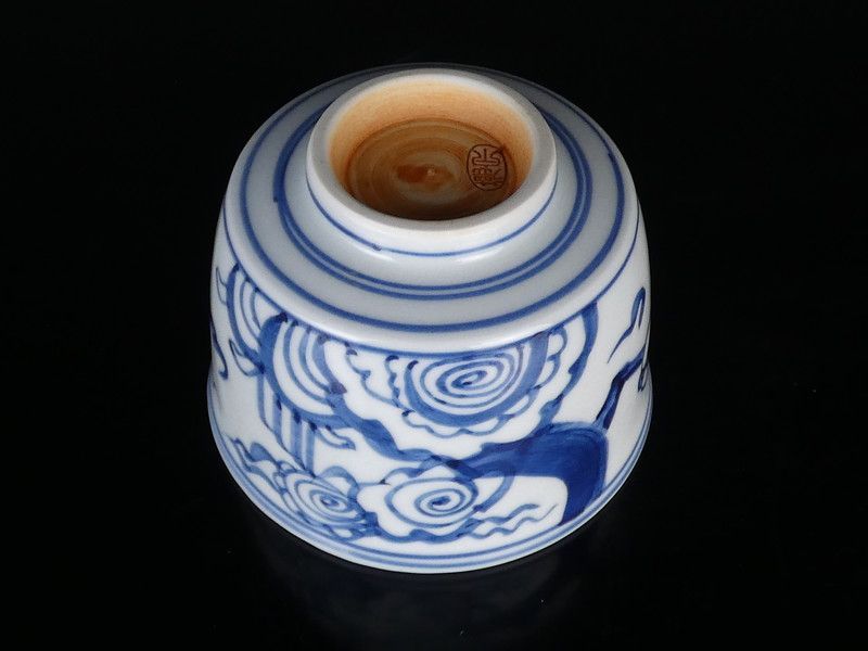西岡徳泉 造「染付 雲龍 茶碗」共箱 保証品 茶道具 R(tw41) - メルカリ