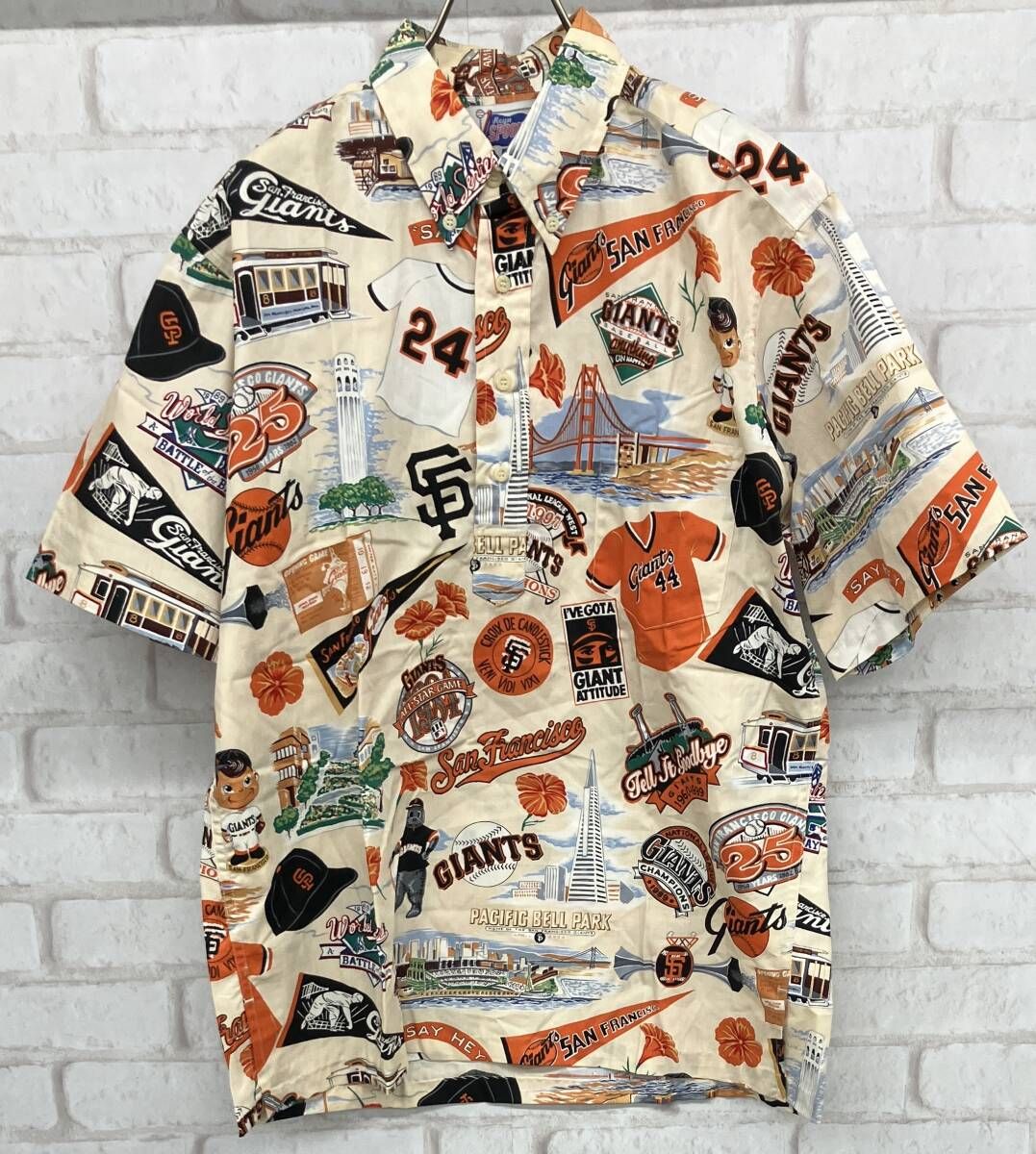 Reyn Spooner San Francisco Giants レインスプーナー 半袖シャツ 総柄 コットン size M