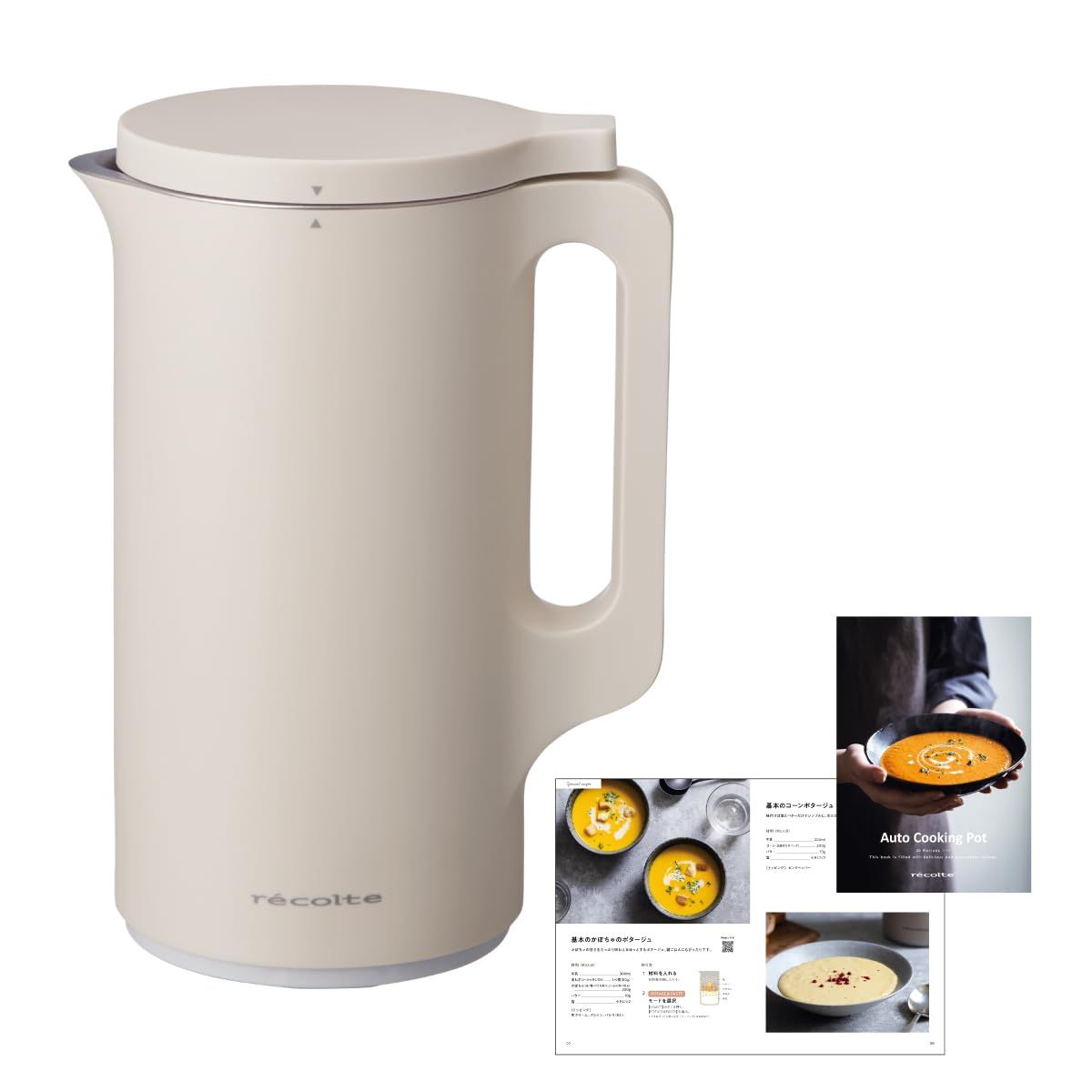 ［日本正規品］recolte レコルト 自動調理ポット スープメーカー 大容量 約600ml 30レシピ 豆乳メーカー 全自動 ポタージュ 洗いやすい 多機能 レシピ本付き 離乳食 おかゆ 加熱式 クリームホワイト RSY-2(W) 791cd794