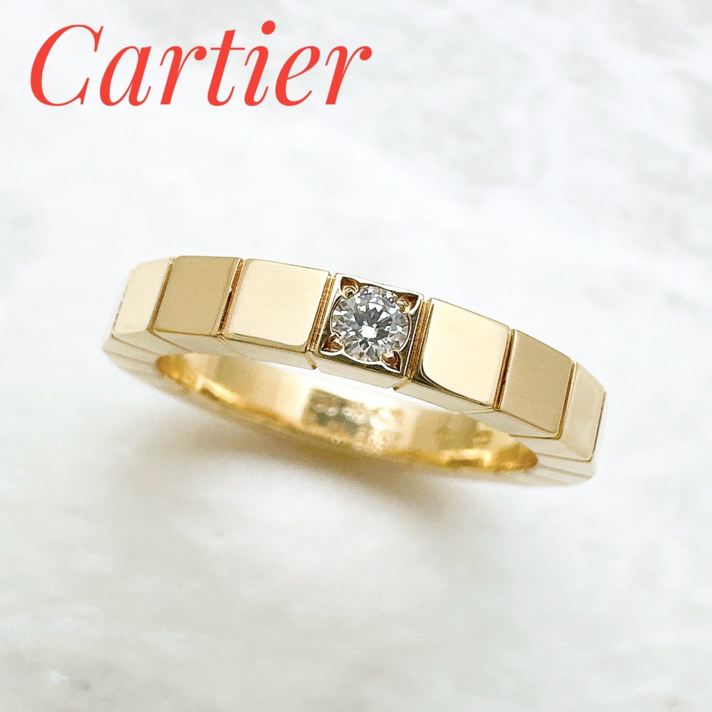 美品🌟Cartier ラニエール 1Pダイヤモンド イエローゴールド リング 49