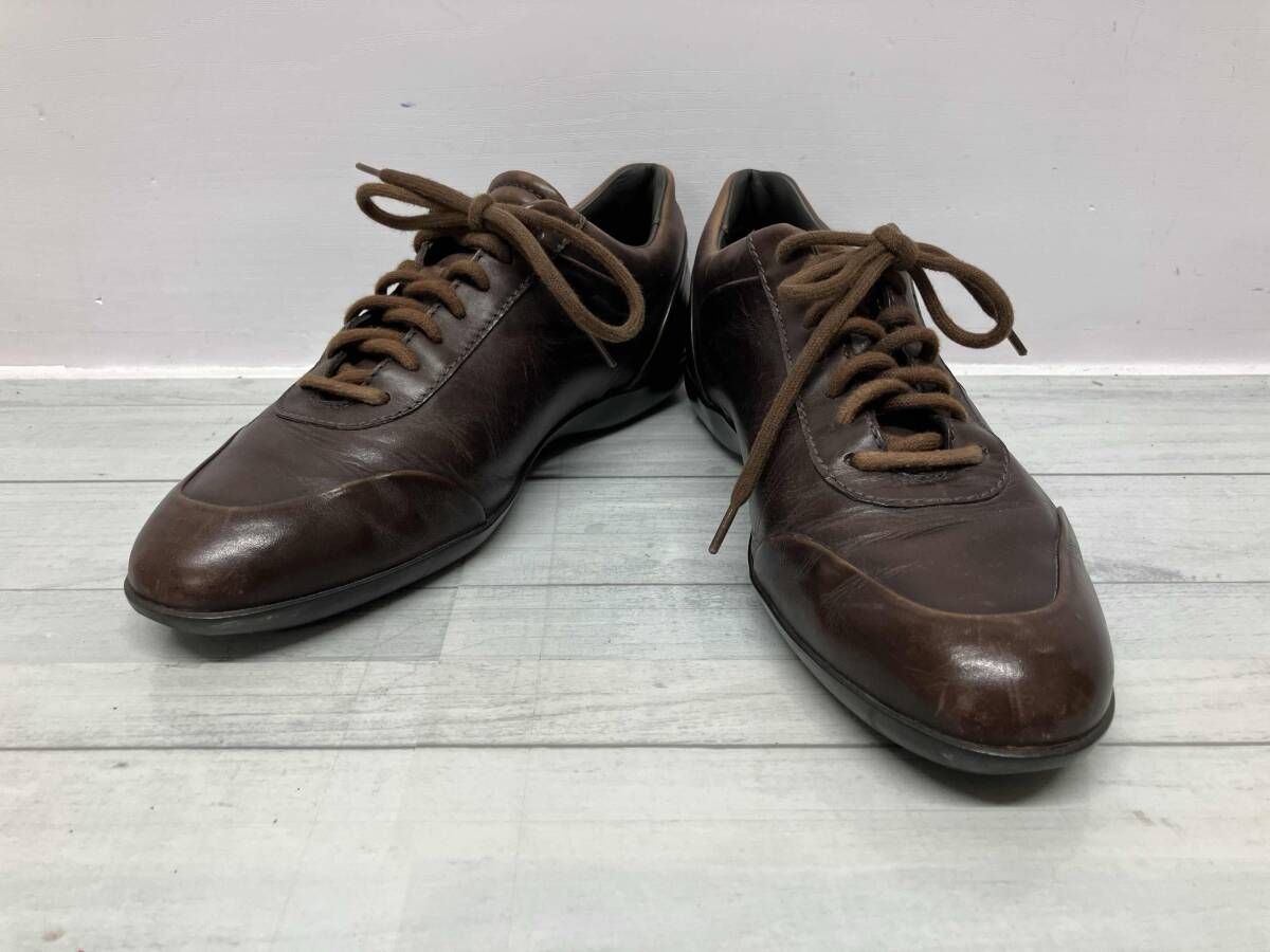 SANTONI サントーニ スニーカー レザー 24cm UK5 1/2 ブラウン 通年