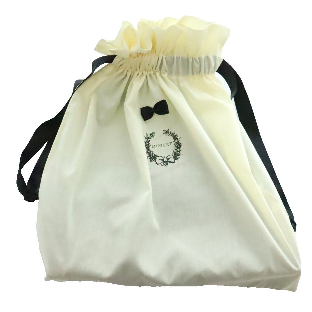 ミュゲ muguet レースリボントートバッグ ハンド 紺 ネイビー /SS □OS
