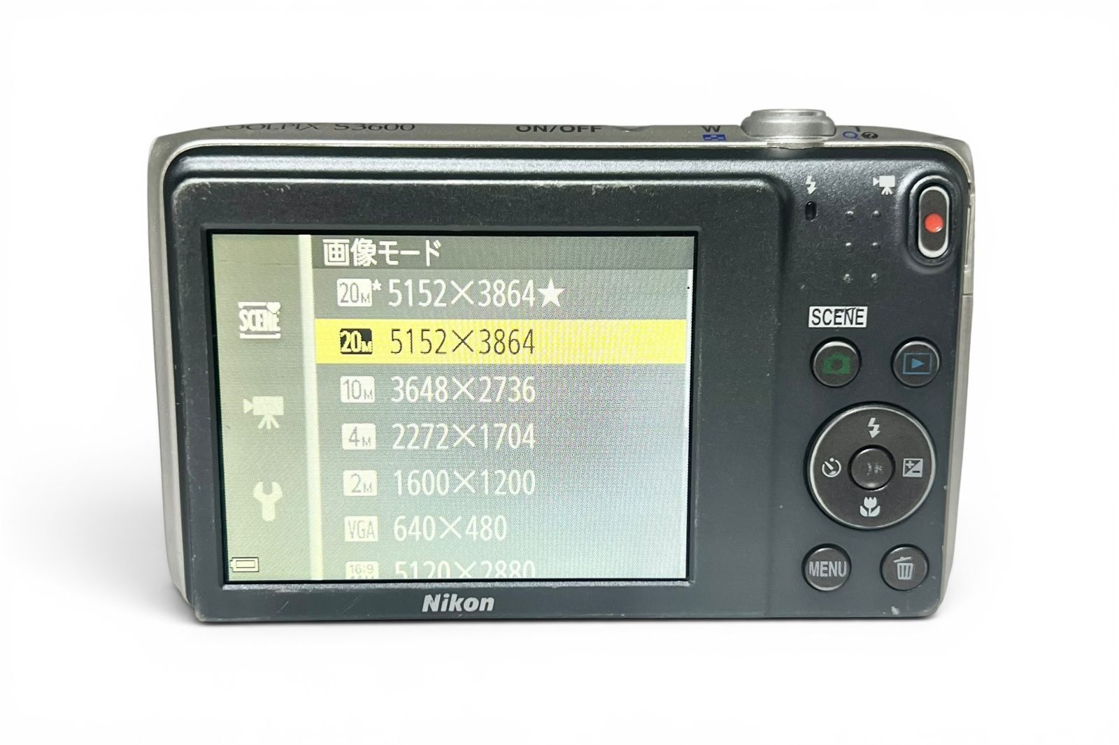 ☆動作品☆ ニコン Nikon COOLPIX S3600 シルバー コンパクトデジタル