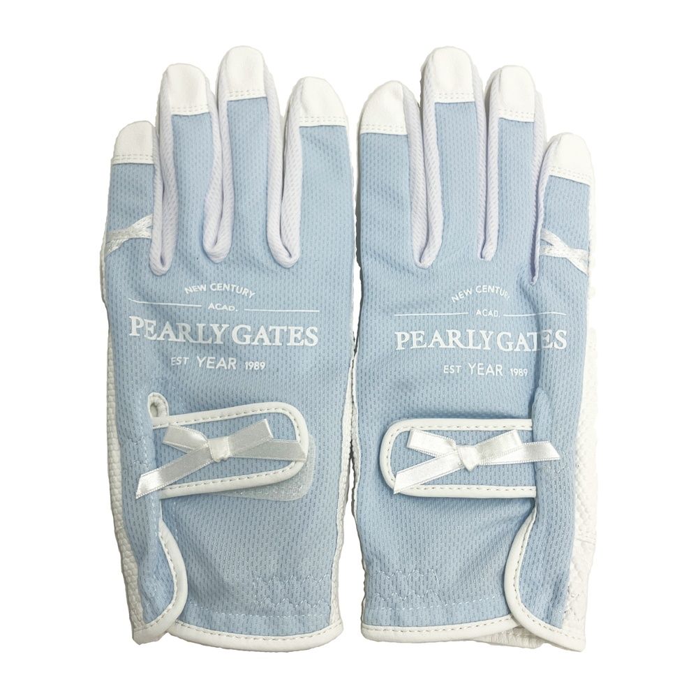 PEARLY GATES パーリーゲイツ 2025年モデル 5185202 両手グローブ リボン付き ブルー系 Ｓ 19-20㎝ [240002020796] ゴルフウェア ストスト