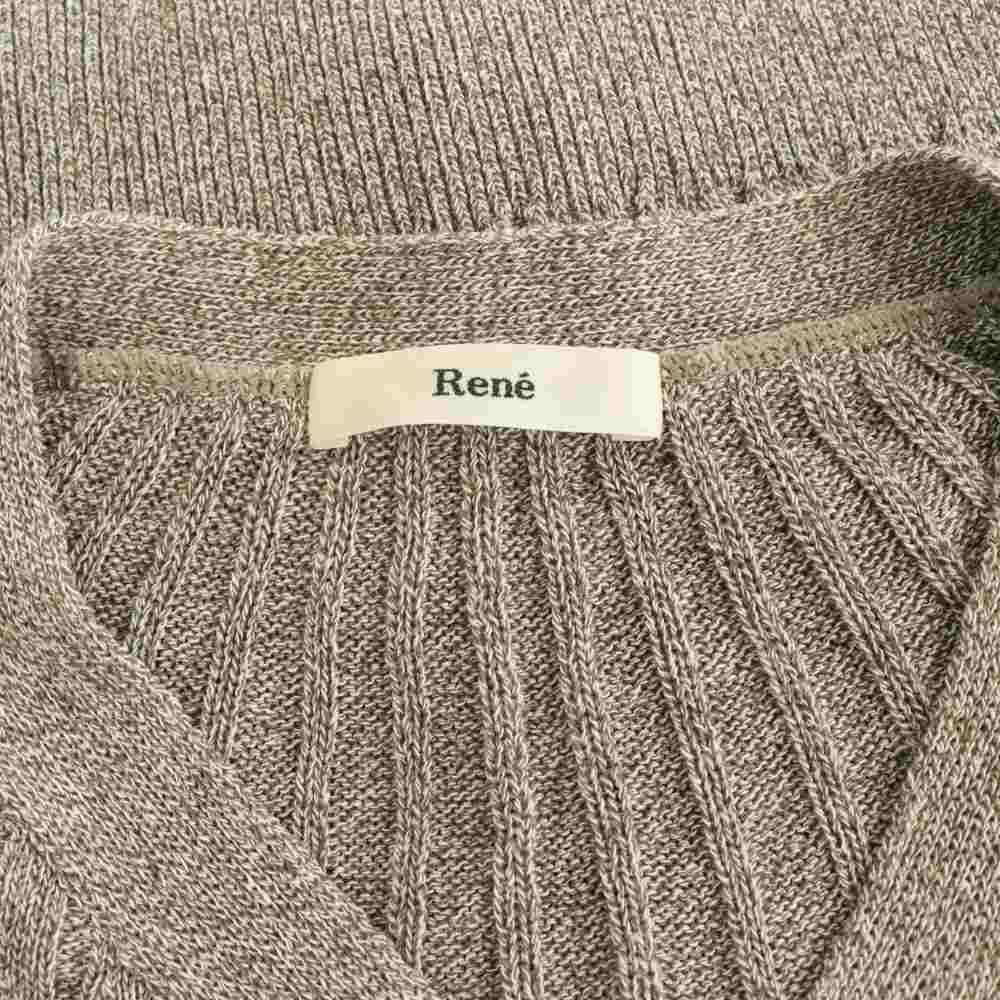 ルネ Rene フレアスリーブ 半袖 ニット カーディガン コットン 34