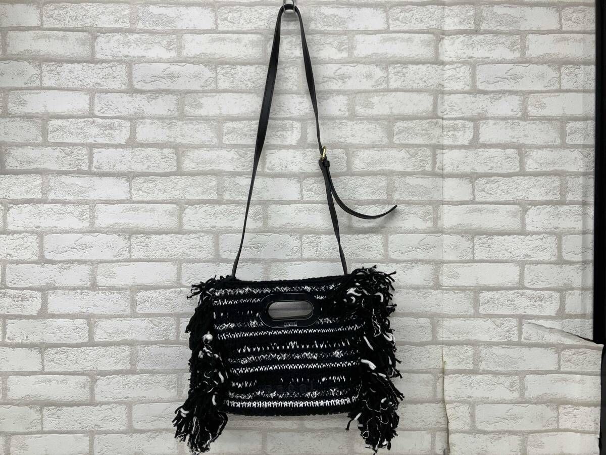 sacai new shopper bag small サカイ ショルダーバッグ ハンドバッグ レディース ブラック フリンジ ストライプ 2way イタリア製