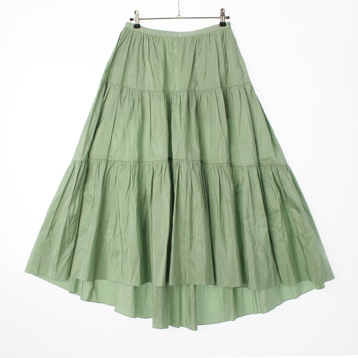 フォクシー シルク Skirt Paefait ティアードロング スカート 43712 ミント グリーン 38【中古】