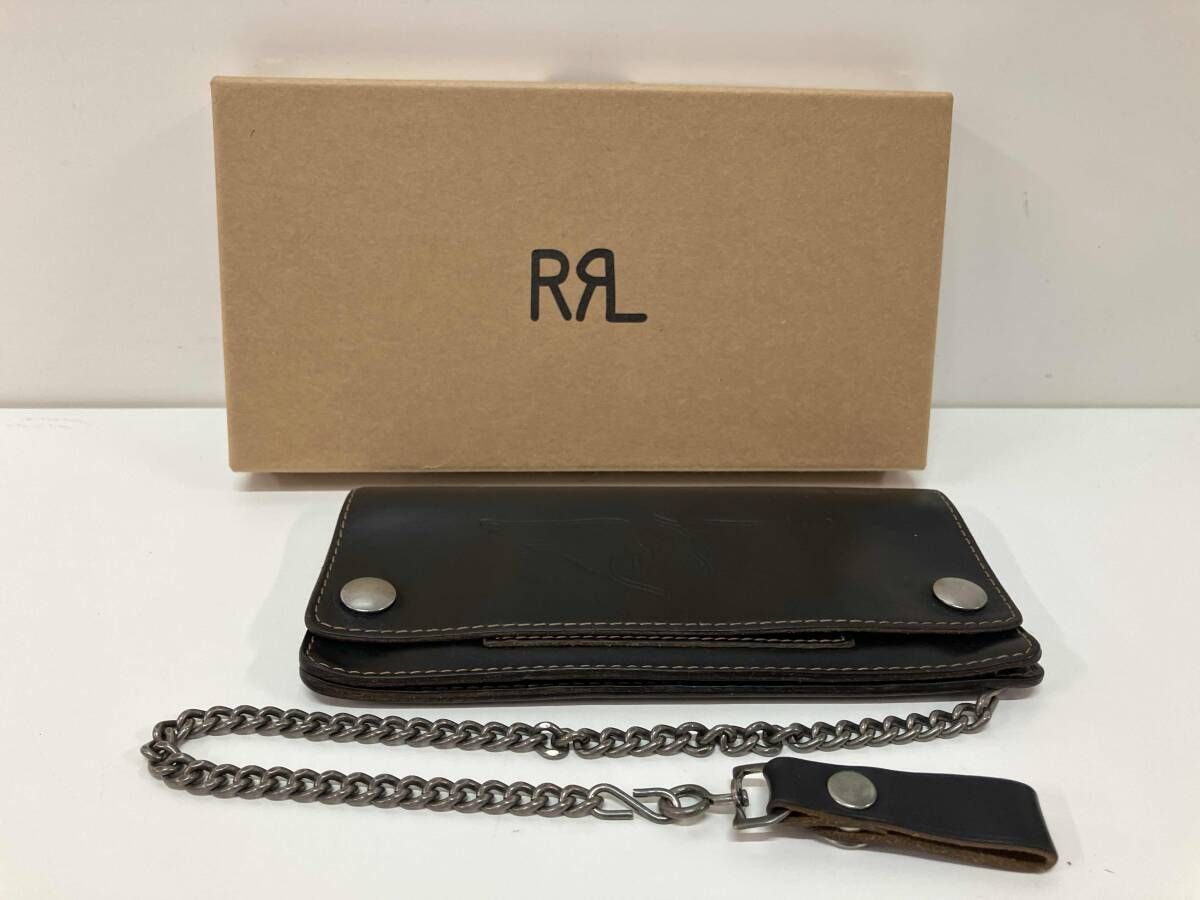 RRL　チェーンウォレット　ロング 現状品】RRL RALPH LAUREN DOUBLE RL チェーンウォレット 長財布 牛革