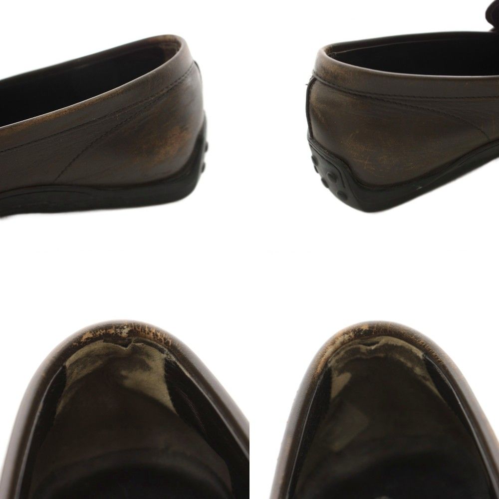 トッズ TOD'S ドライビングシューズ ローファー レザー 7 茶 ブラウン