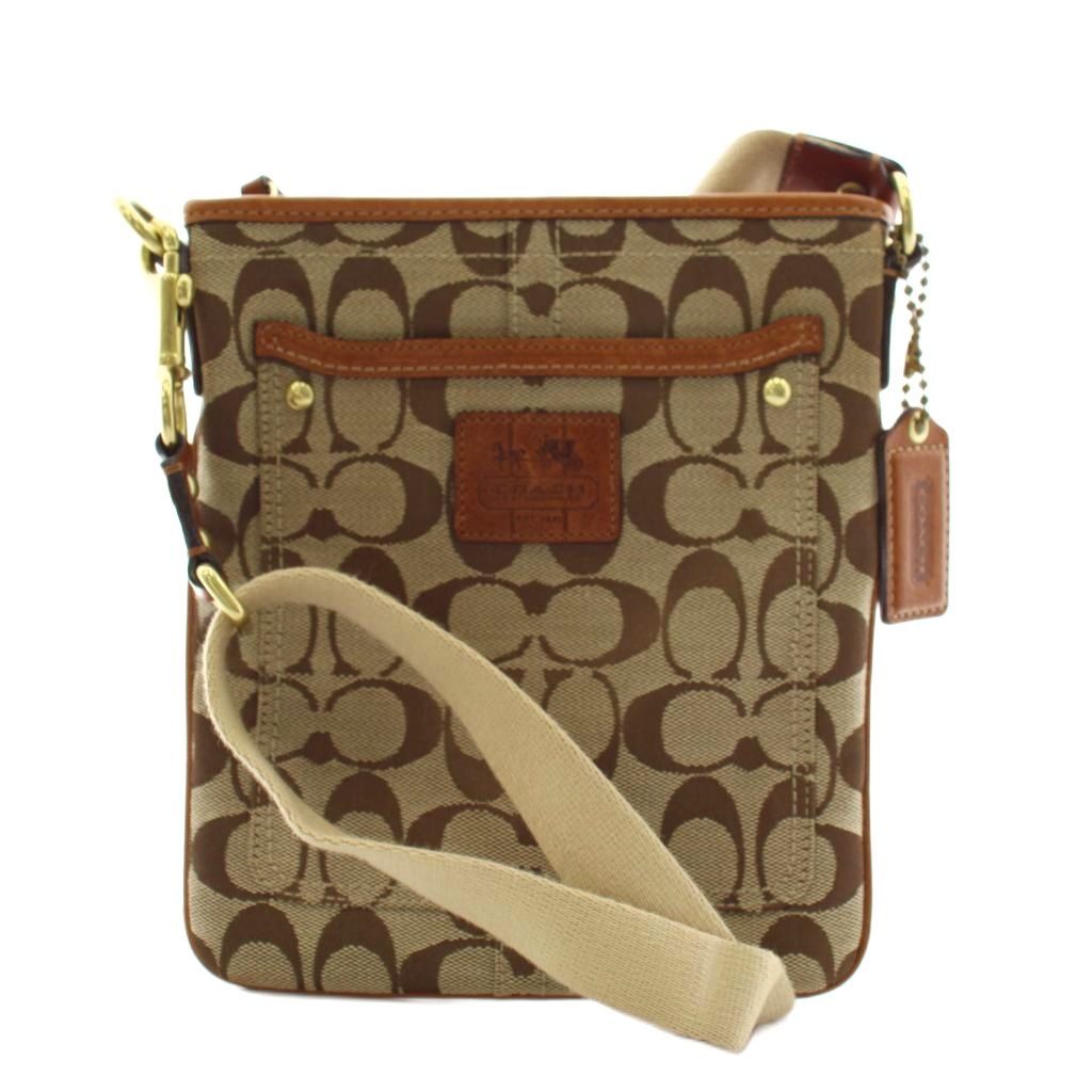 コーチ COACH シグネチャー ショルダーバッグ キャンバス レザー