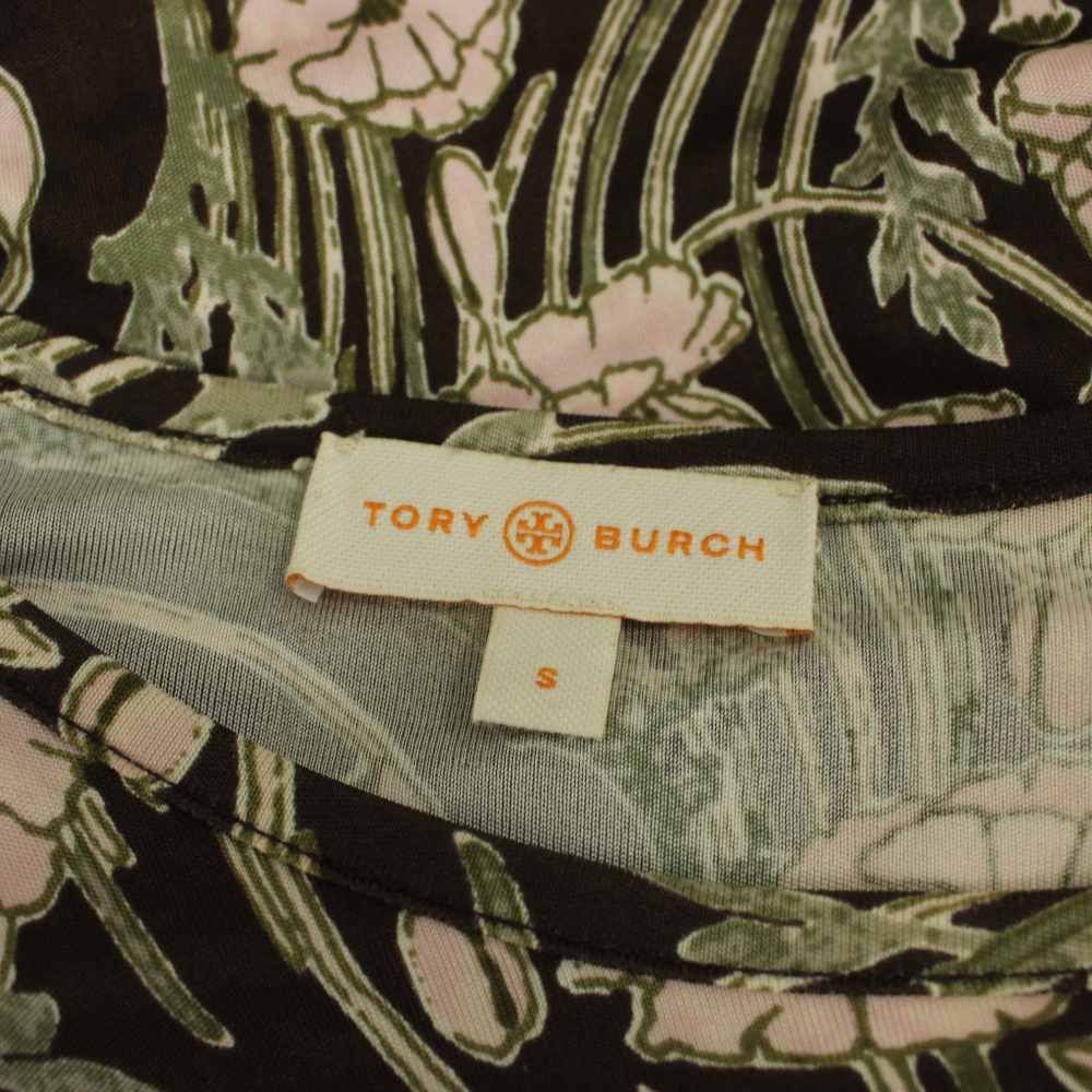 トリーバーチ TORY BURCH ワンピース 絹 シルク S 茶 カーキ 花柄