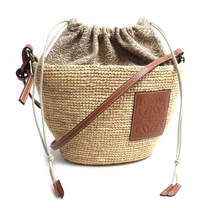 LOEWE ロエベ ポシェット ショルダーバッグ ナチュラル×タン A689C70X08 レディース 中古