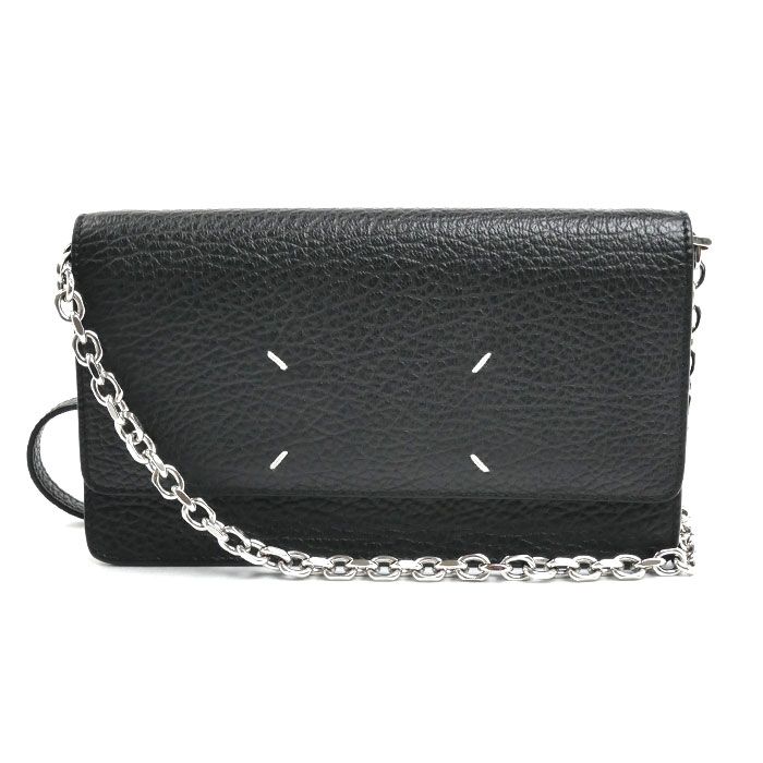 MAISON MARGIELA メゾンマルジェラ 4ステッチ チェーンウォレット ショルダーバッグ ブラック SA3UI0008 P4455 T8013 レディース 中古 美品