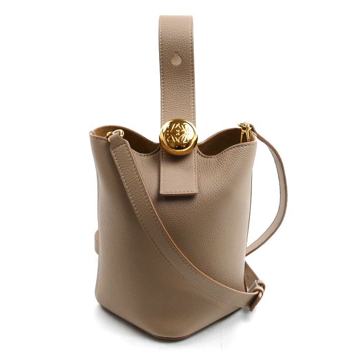 LOEWE ロエベ ペブル バケット ミニ 2Wayショルダーバッグ サンド AANBBBMX02 レディース 中古 美品
