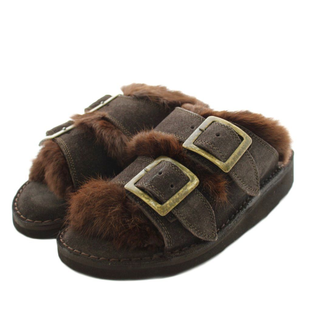 カミナンド caminando L'Appartement アパルトモン別注 FUR SANDAL ファーサンダル 24cm 茶 ブラウン /AN