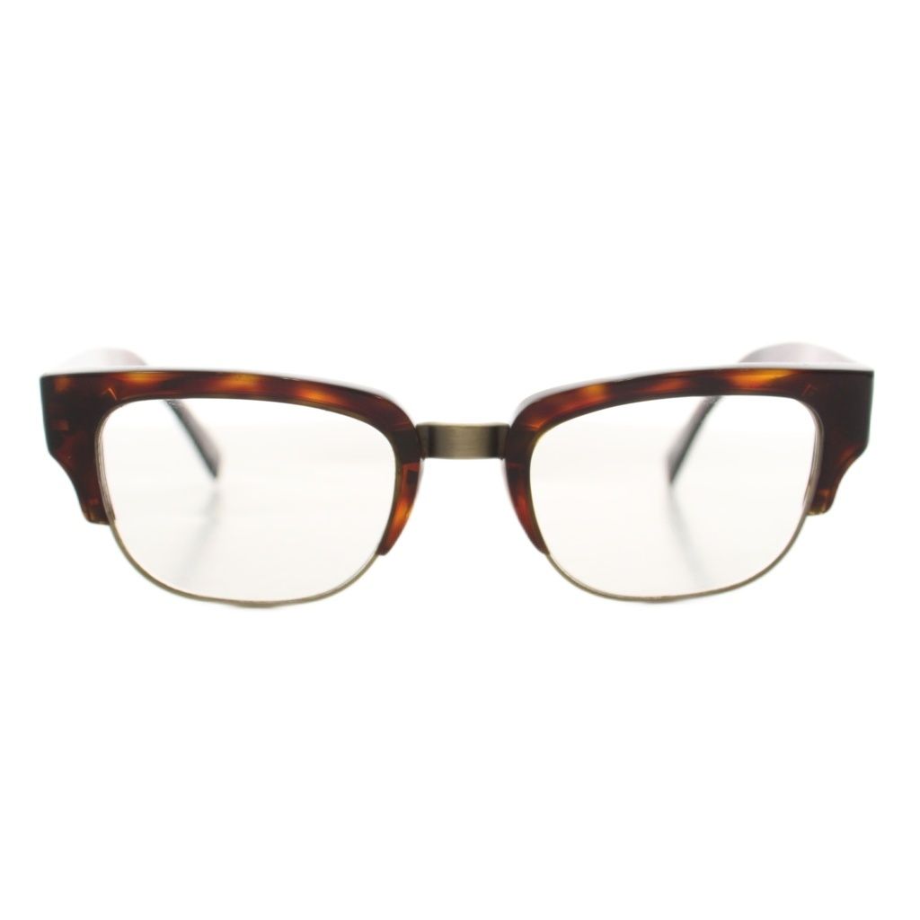 オリバーゴールドスミス OLIVER GOLDSMITH OBJ 眼鏡 伊達メガネ ハーフリム べっ甲柄 52□20-145 茶 ブラウン CONSUL-MB /KU