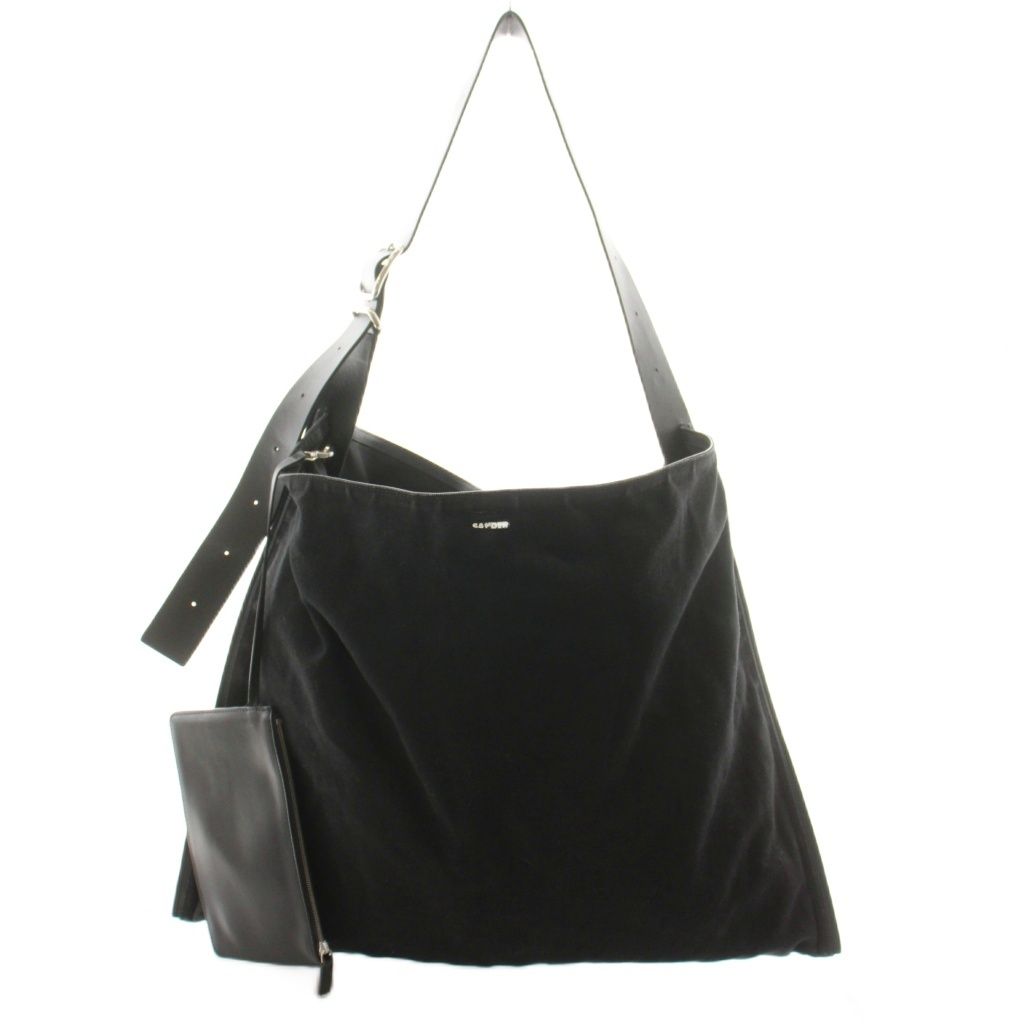 ジルサンダー JIL SANDER ワンショルダーバッグ キャンバス レザー 黒 ブラック /AN