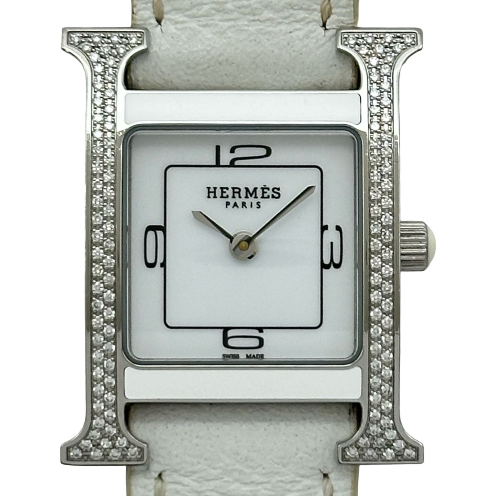 エルメス HERMES Hウォッチ HH1.232 ホワイト ステンレススチール クオーツ レディース 腕時計