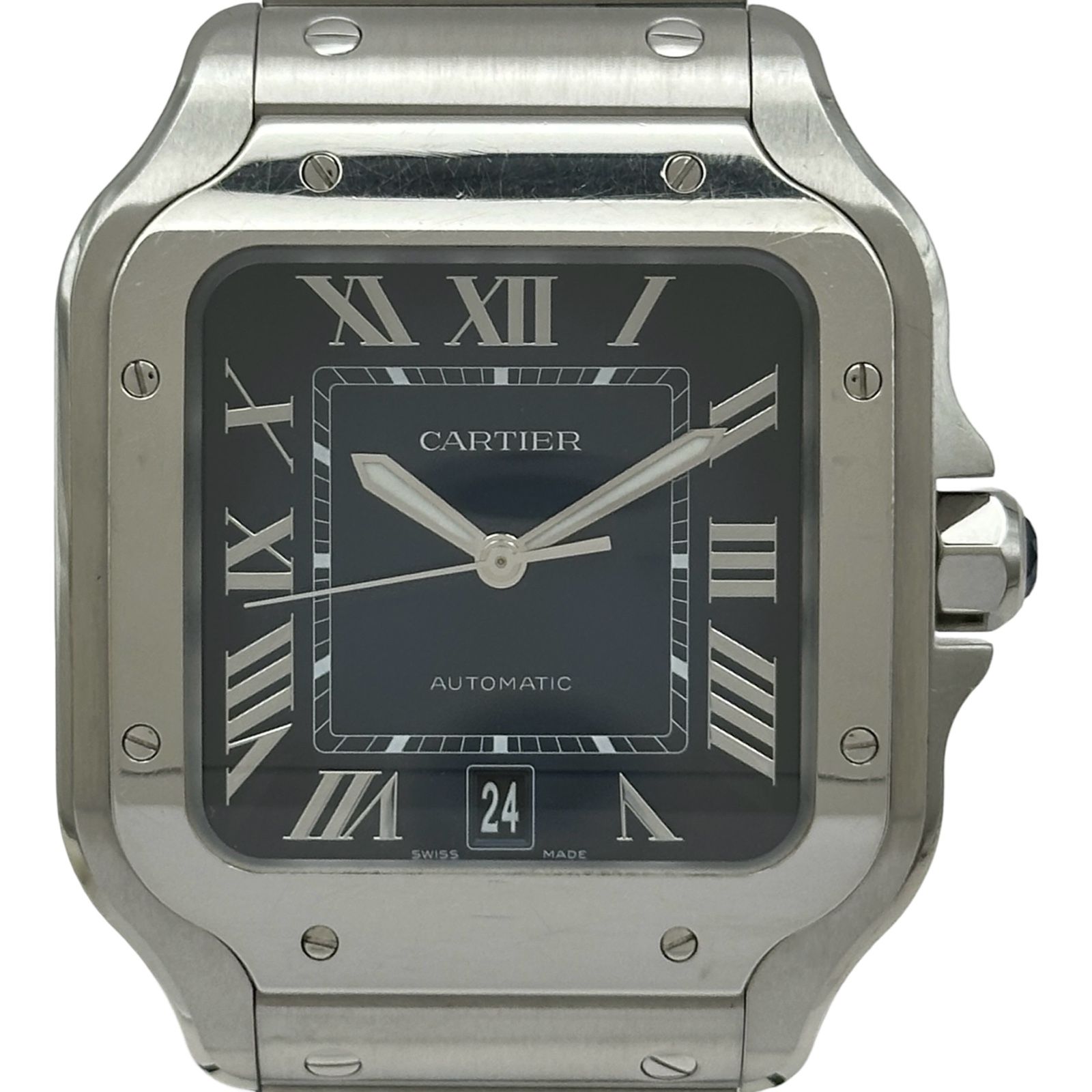 カルティエ Cartier サントス ドゥカルティエ LM WSSA0030 ブルー ステンレススチール 自動巻き メンズ 腕時計 531,600円