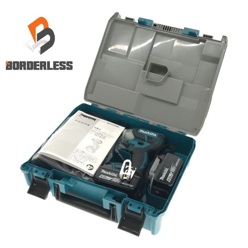 ☆未使用品☆makita マキタ 18V 充電式ソフトインパクトドライバ TS141DRGX バッテリー2個(18V 6.0Ah) 青/ブルー 充電器 ケース付132839