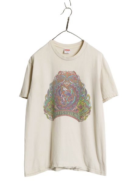 19SS USA製 シュプリーム アート イラスト プリント Tシャツ メンズ M グラフィック ロゴ ヘビーウェイト コットン キャラクター ベージュ