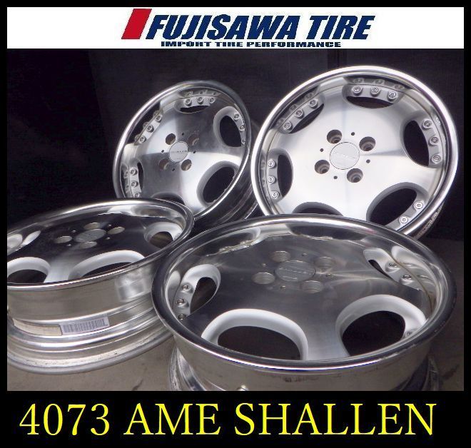 【4073】17B▲送料無料▲AME SHALLEN ホイール▲15x5.5J 4穴 PCD100 +38▲4本 26104320
