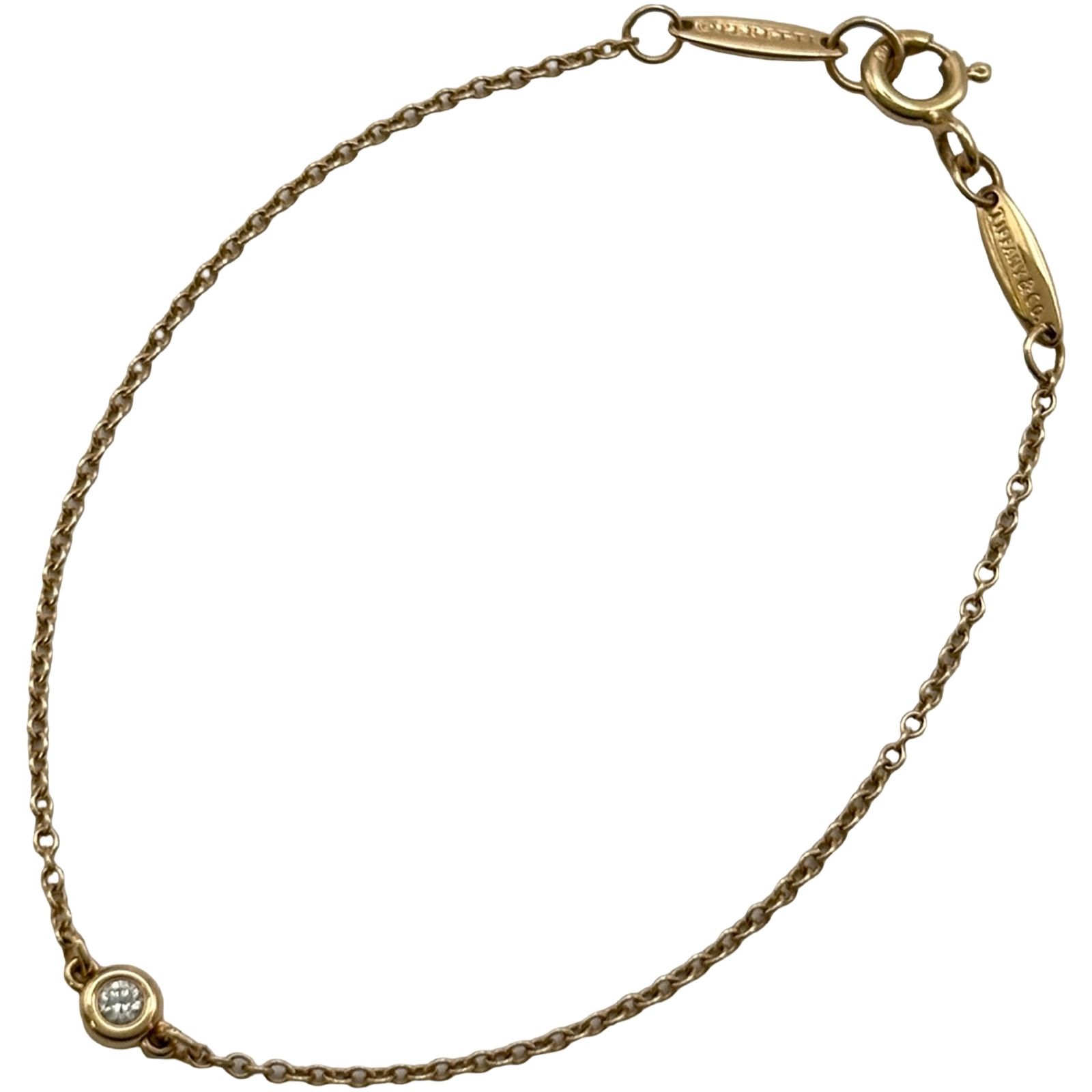 ティファニー TIFFANY＆CO バイザヤードブレスレット ピンクゴールド Au750 ダイヤモンド ジュエリー 57,200円
