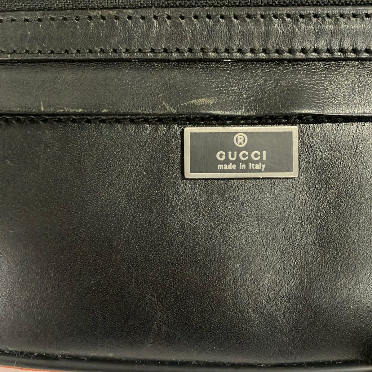 GUCCI(グッチ) ウエストポーチ - 0181610 黒×オレンジ レザー - メルカリ