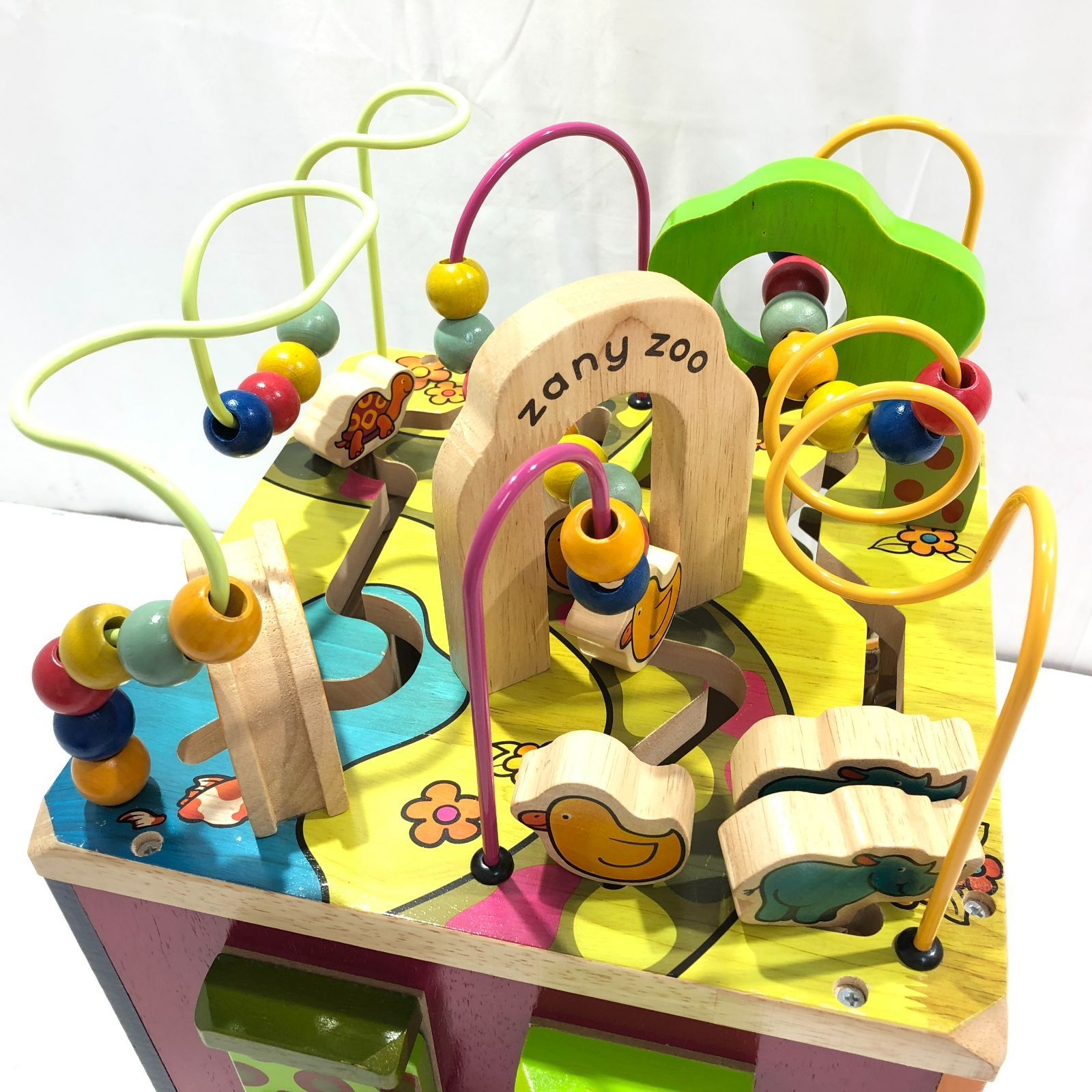 七重浜30-1-080717]B. toys Zany Zoo 木製アクティビティキューブ 知育 