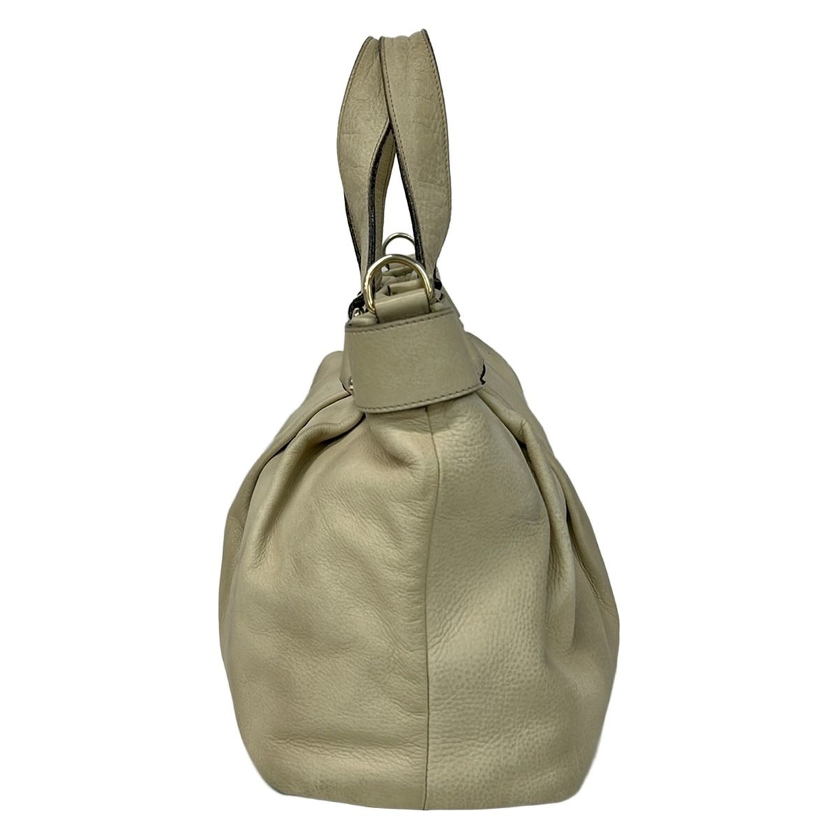 【極美品】MAX MARA ベージュ レザー ハンドバッグ　イタリア製 Max Mara(マックスマーラ) ハンドバッグ - ベージュ レザー - メルカリ
