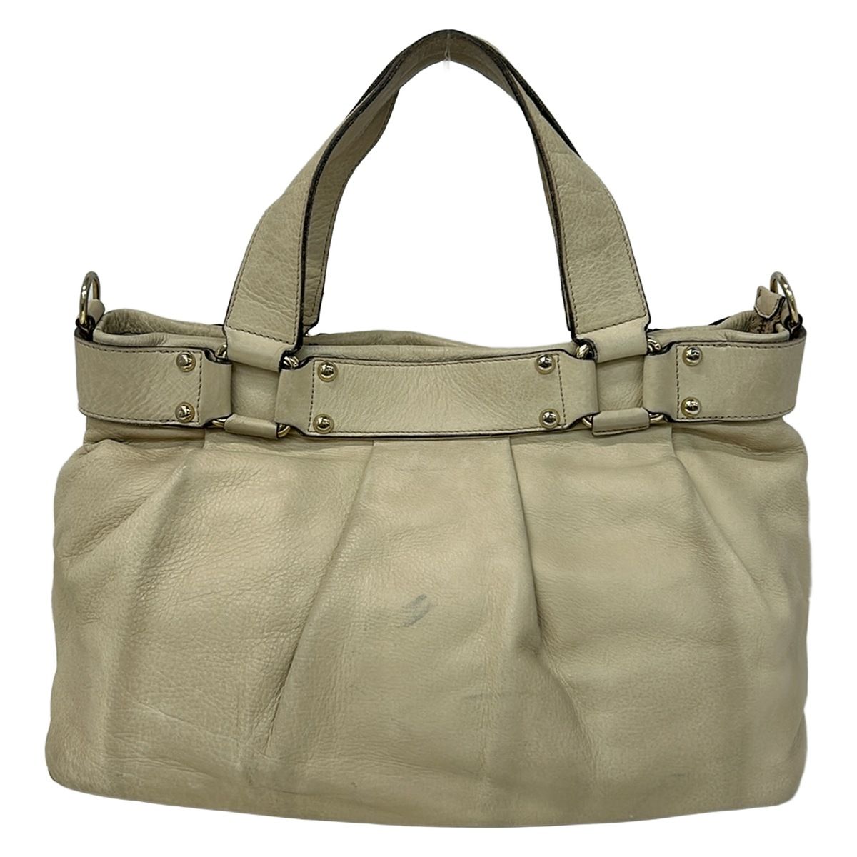 Max Mara(マックスマーラ) ハンドバッグ - ベージュ レザー - メルカリ