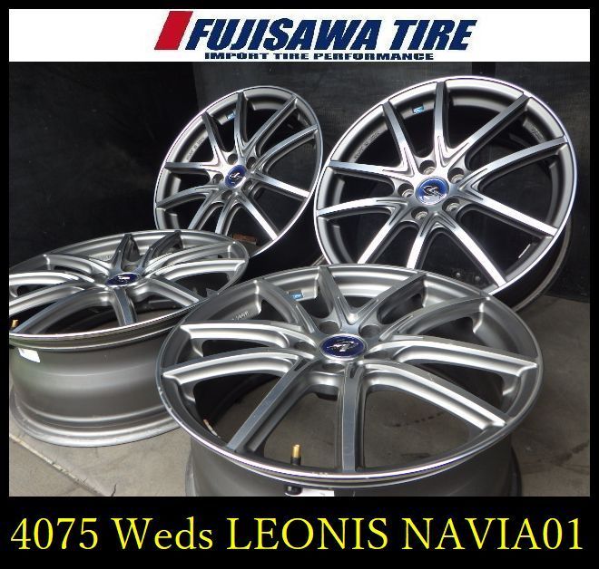 【4075】28B▲送料無料▲Weds LEONIS NAVIA01▲17x7.0J 5穴 PCD100 +47▲4本 26104322