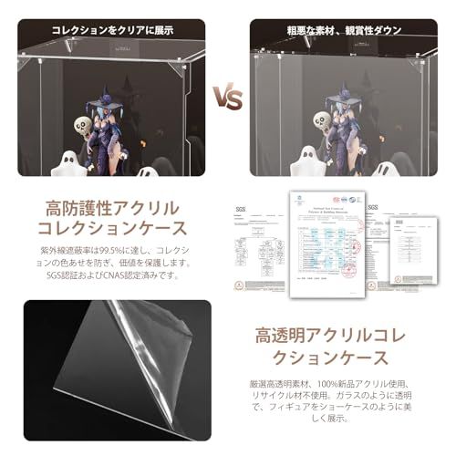 VINAEMO 回転フィギュアケース アクリルケース UVカット コレクション