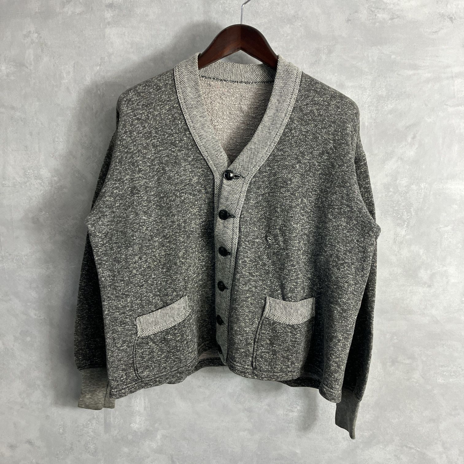 50's ごま塩 ソルトアンドペッパー スウェットカーディガン 裏起毛 実寸 M〜L程 59,628円