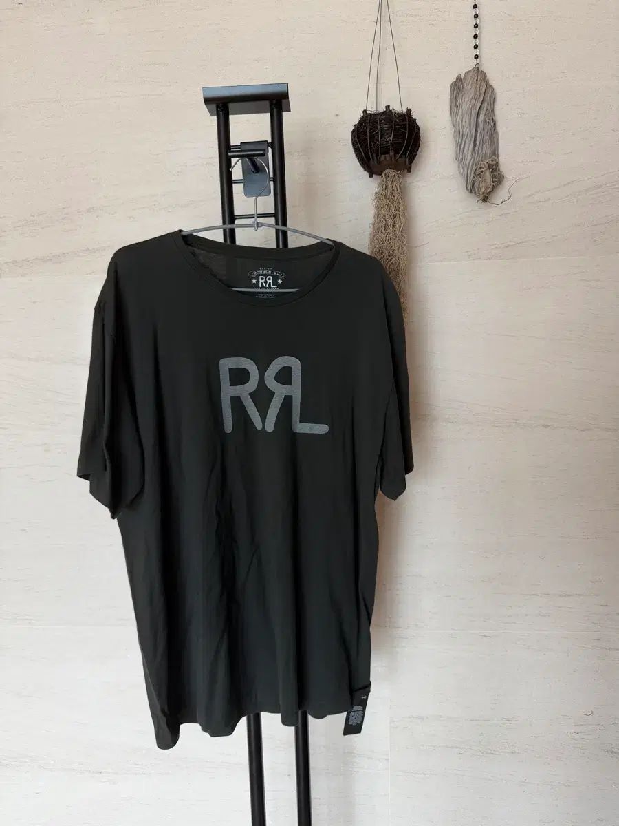 RRL(ダブルアールエル) ロゴ ブラック 半袖Tシャツ XL