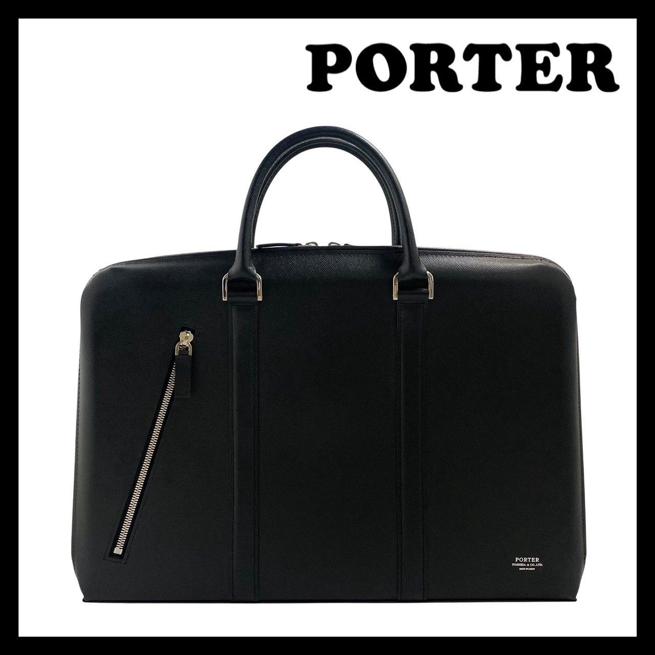M [PORTER] Avenue Briefcase L Leather Black/Black Business Bag Yoshida Bag Porter AVENUE COLOR BRIEFCASE (66953SK4)