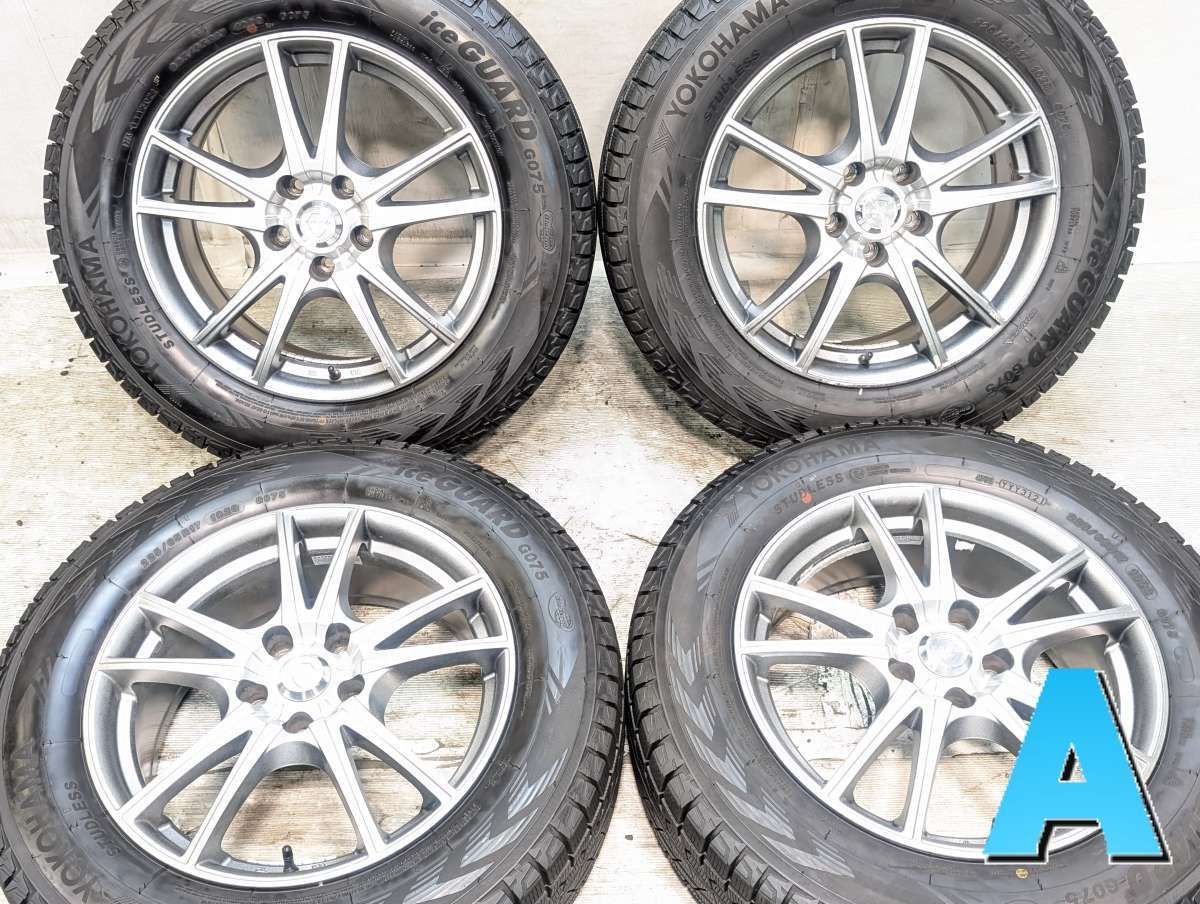 225/65R17 ヨコハマ アイスガード G075 　 ZACK JP-115 17x7.0 38 114.3-5穴 中古タイヤ スタッドレスタイヤ ホイールセット 4本セット w17260626904