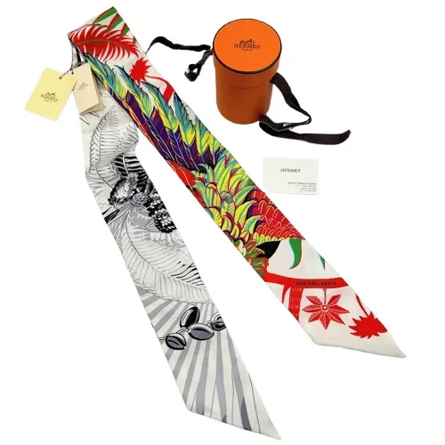 HERMES エルメス ツイリー スカーフ 不死鳥の神話(やや傷や汚れあり