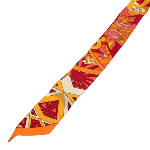 HERMES エルメス ツイリー オレンジカラー 糸取れ スカーフ (やや傷や