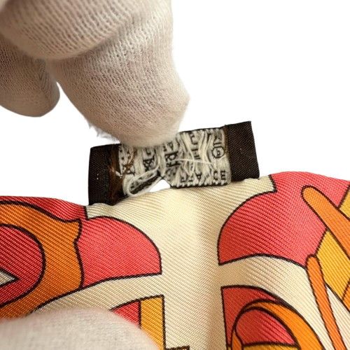 HERMES エルメス ツイリー オレンジカラー 糸取れ スカーフ - メルカリ