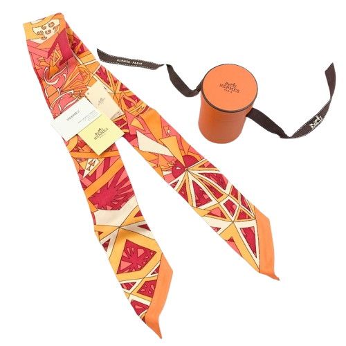 HERMES エルメス ツイリー オレンジカラー 糸取れ スカーフ - メルカリ