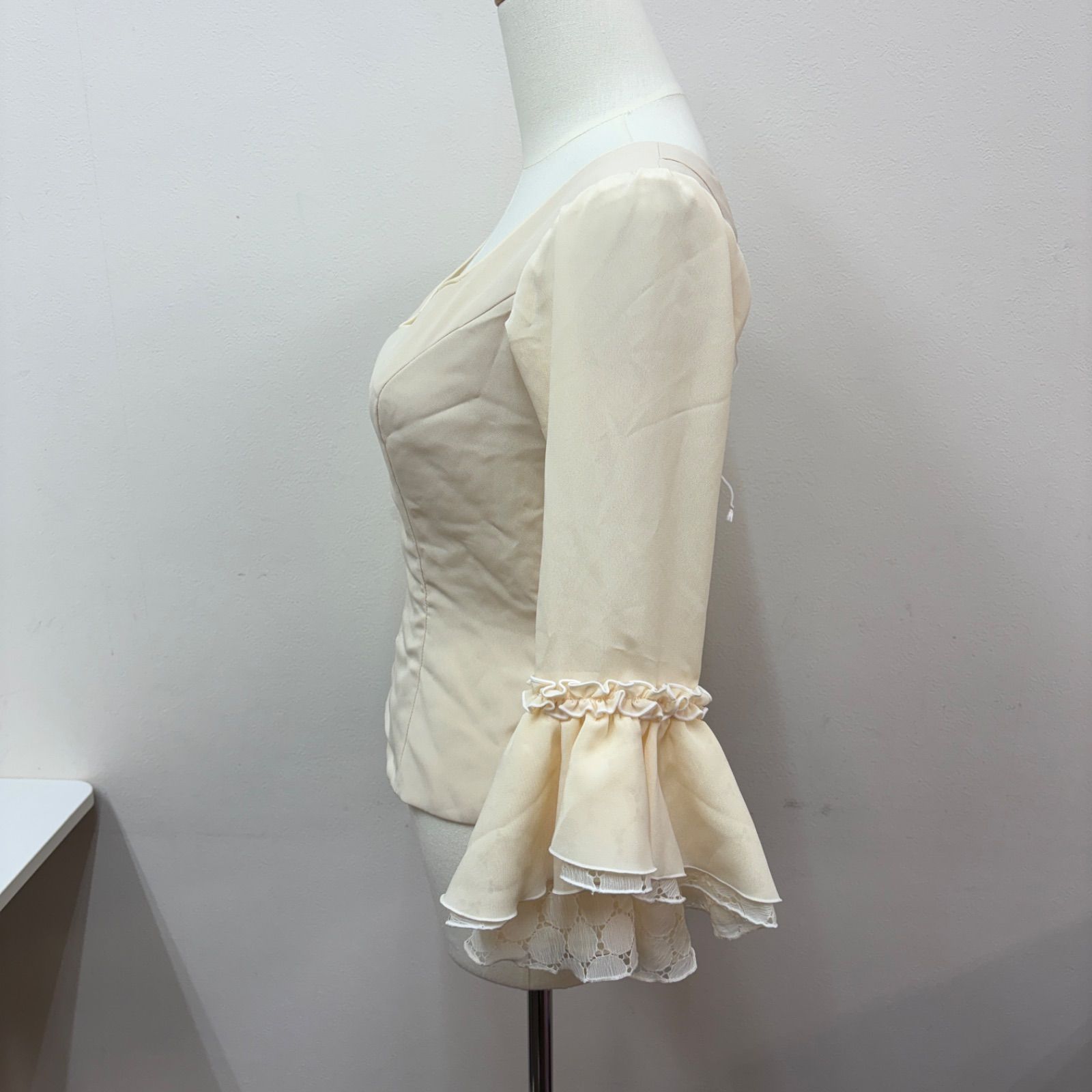 HERMOSA】フラメンコ衣装 トップス アイボリー 無地 シンプル レース