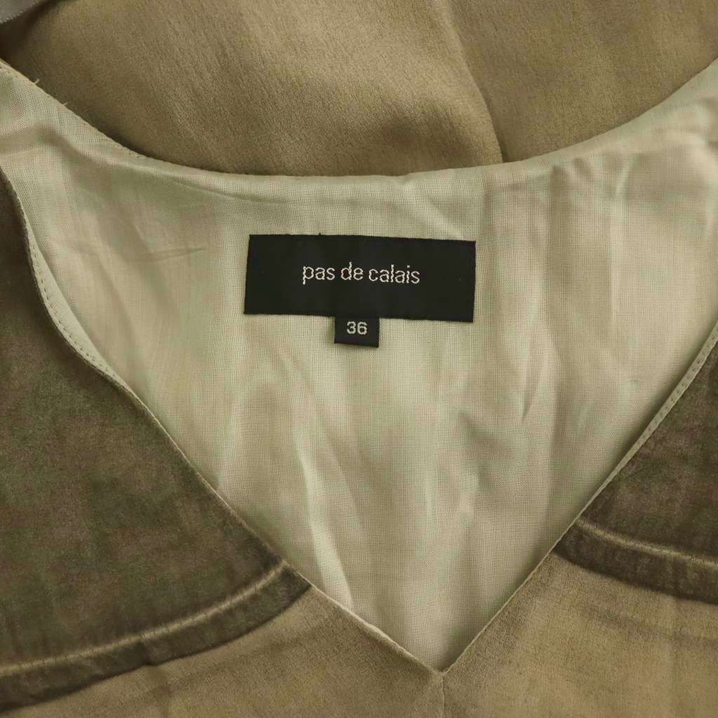パドカレ pas de calais Vネック ノースリーブ ワンピース ロング