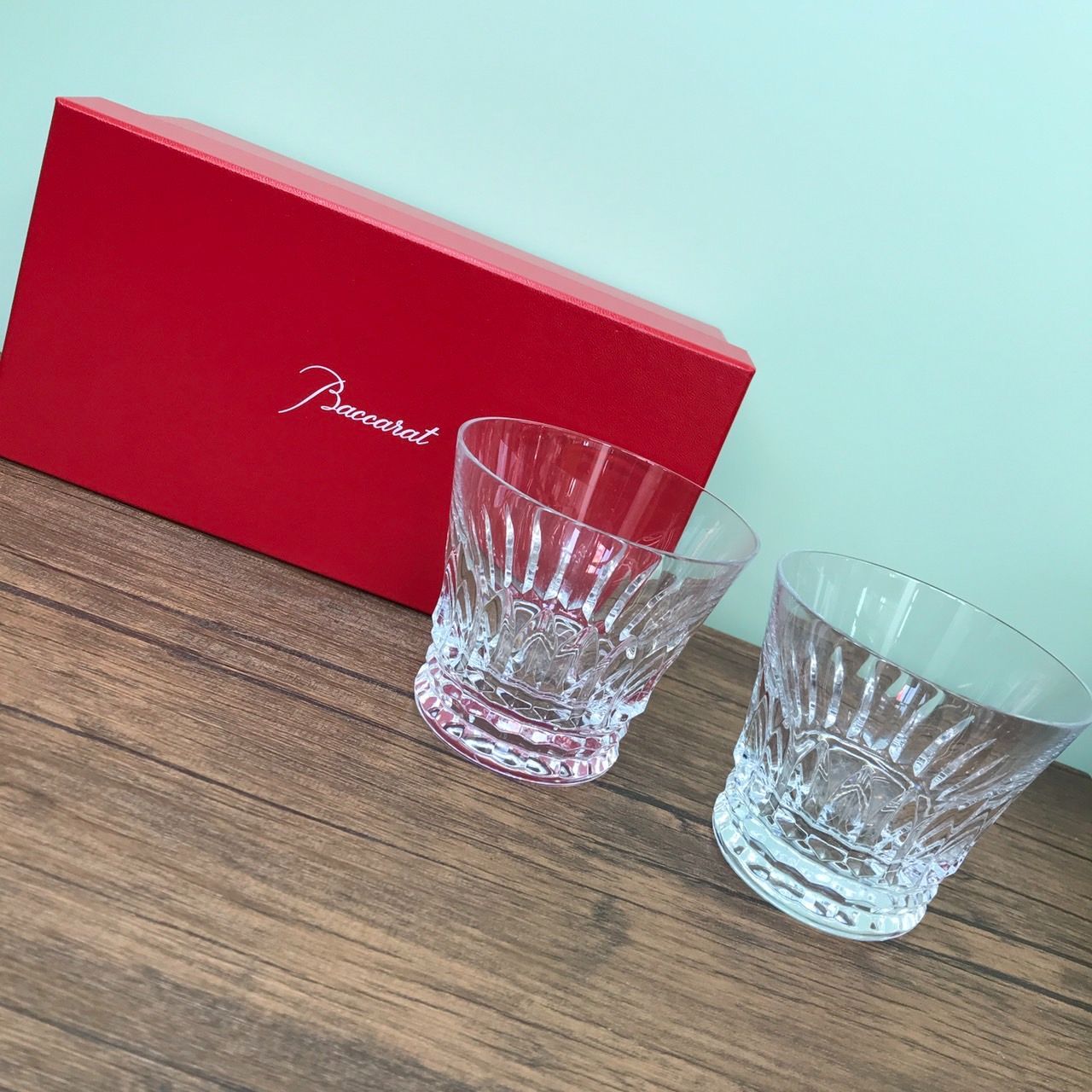 Baccarat バカラ ティアラ 2客セット タンブラー ロックグラス クリスタル グラス 未使用品 送料無料♪