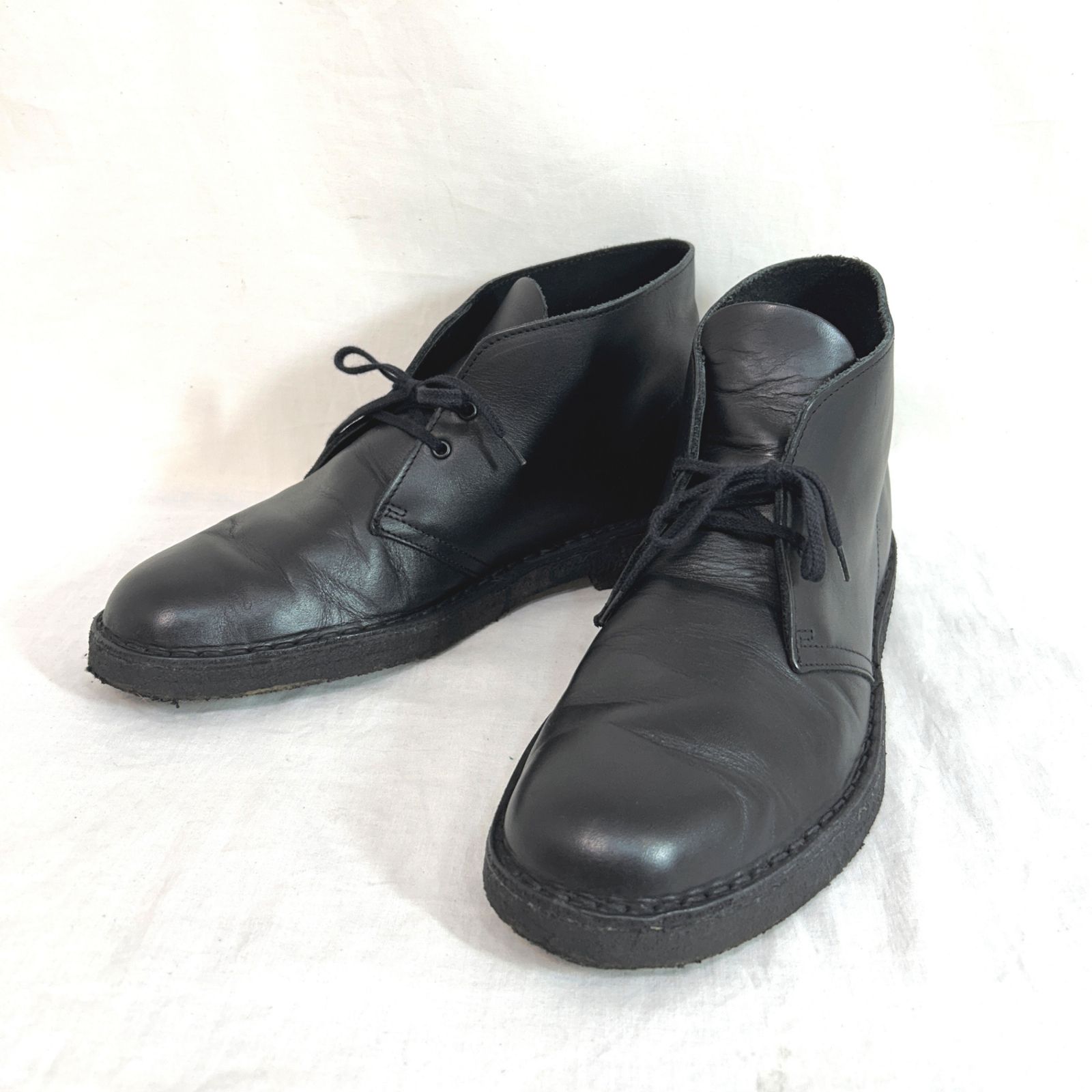 Clarks (7) クラークス レザー チャッカブーツ デザートブーツ 黒