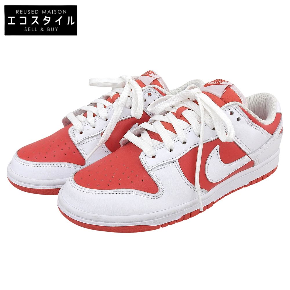 NIKE　ナイキ　美品 DUNK LOW スニーカー シューズ メンズ チャンピオンシップレッド ホワイト 25.5cm　7.5(US)