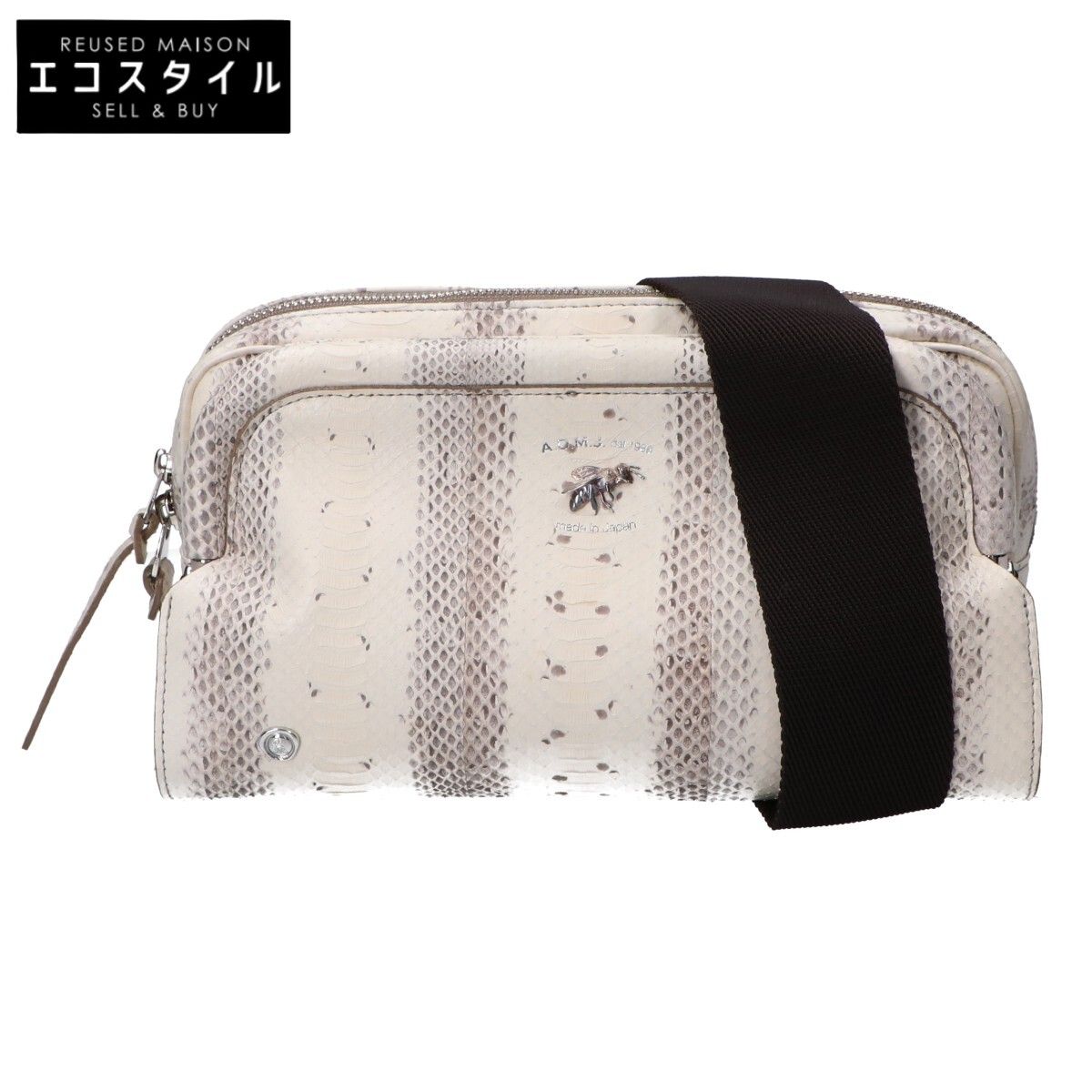 A.D.M.J. Accessoires De Mademoiselle　ADMJ　【新品同様】22SC020201 THE BEE パイソン がま口