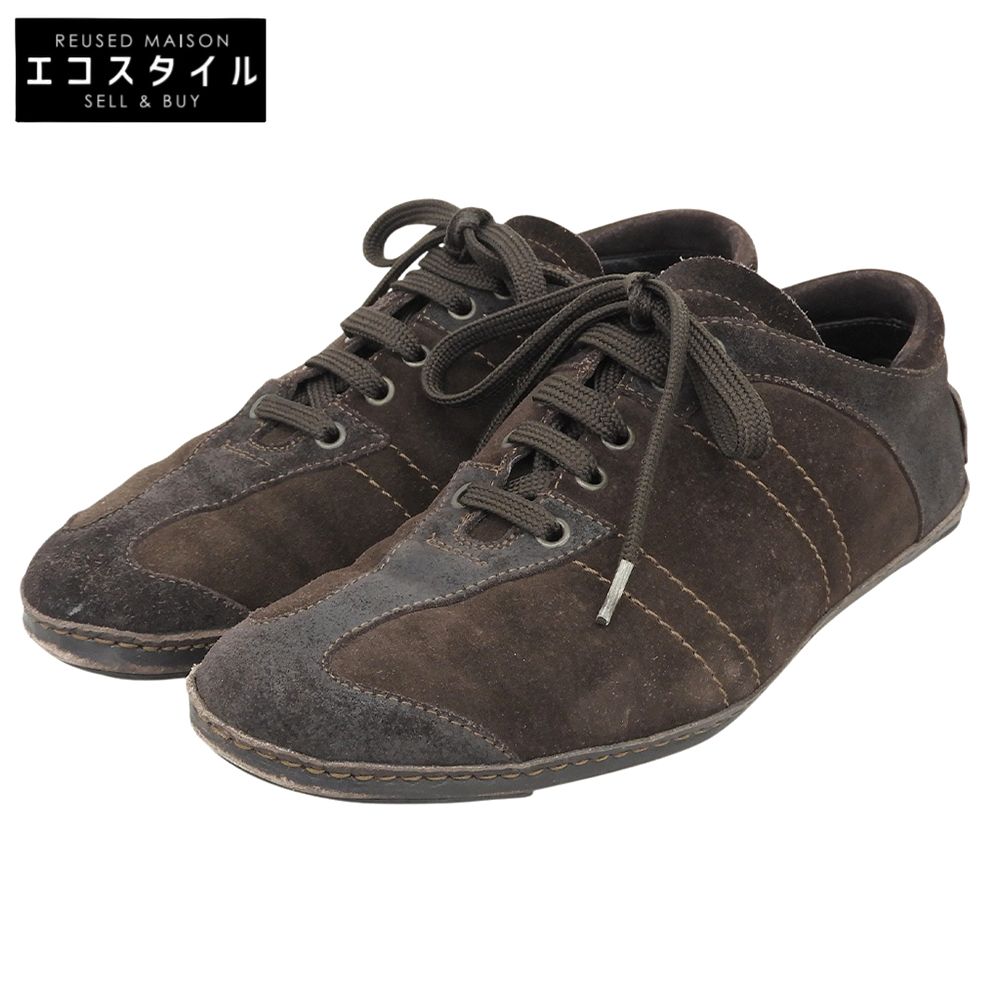 Ermenegildo Zegna　エルメネジルドゼニア　ローカット スニーカー シューズ メンズ スエード ブラウン 7 E2 286　7 E2